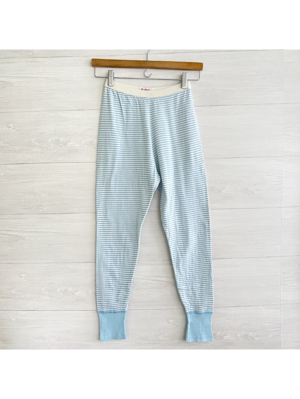 Vintage Duofold Blue White Striped 2 Layer Thermal Base Layer Pants Girls 12